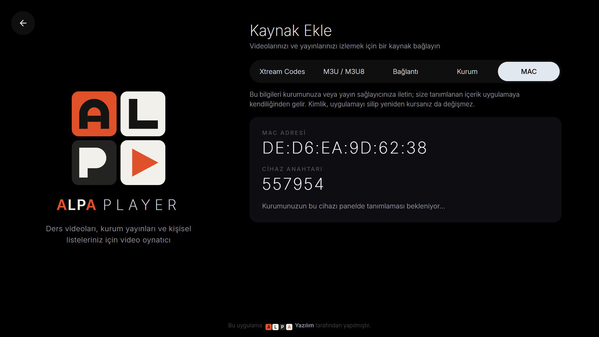 Cihaz kimliği (MAC)
